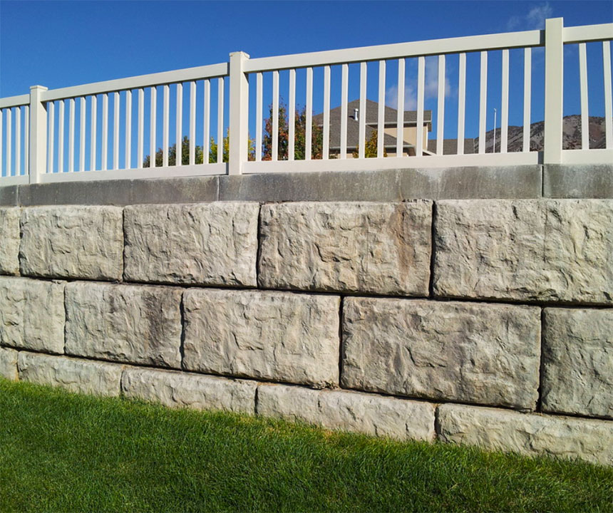 Large concrete sale block retaining wall