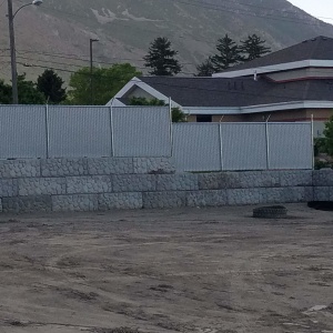 Large-block-walls-cobble-stone-face-Provo-Utah-CFC-storage-yard-Block-Retaining-wall